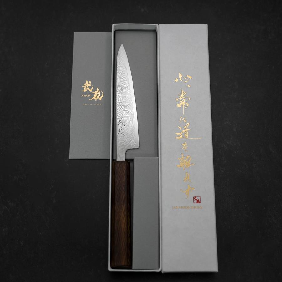 Petty SLD Wave Nickel Damascus Sumi Urushi Handle 135mm