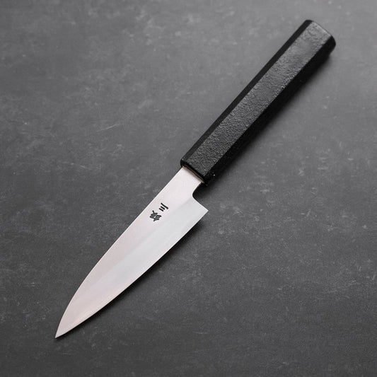 Petty Silver Steel #3 Polished Black Ishime Urushi Handle 110mm