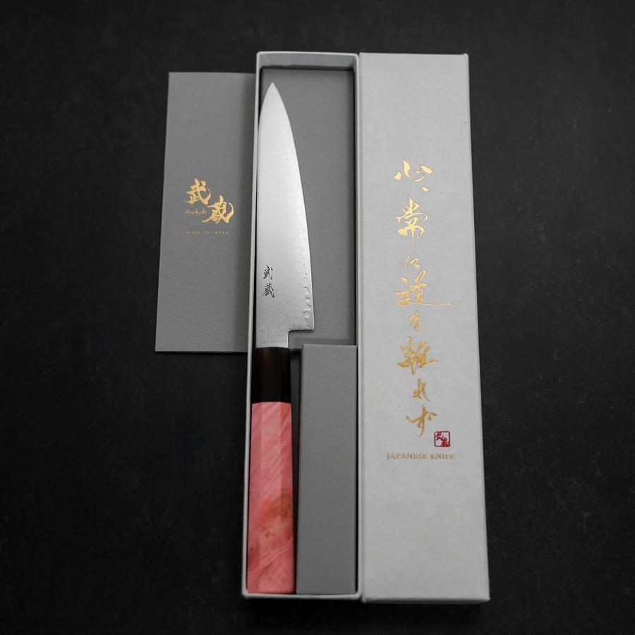 Petty VG-10 Damascus Buffalo Dark Pink Maple Handle 150mm