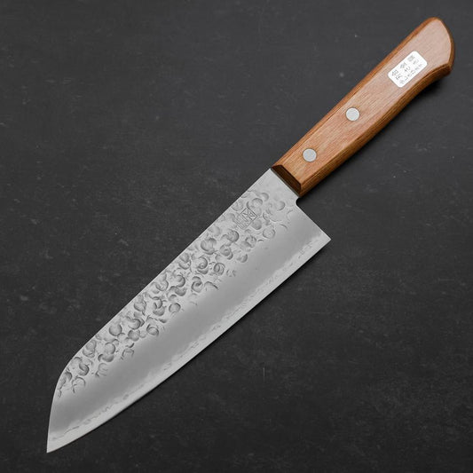 Santoku Chromax Tsuchime Brown Western Handle 165mm