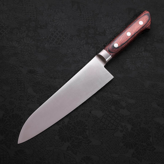 Santoku Molybdenum Polished Western Mahogany Handle 180mm