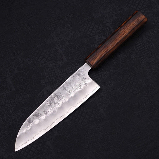 Santoku Silver Steel #3 Nashiji Sumi Urushi Handle 165mm