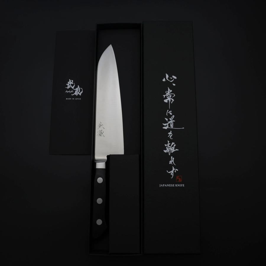 Santoku VG-1 Polished Black Western Handle 180mm