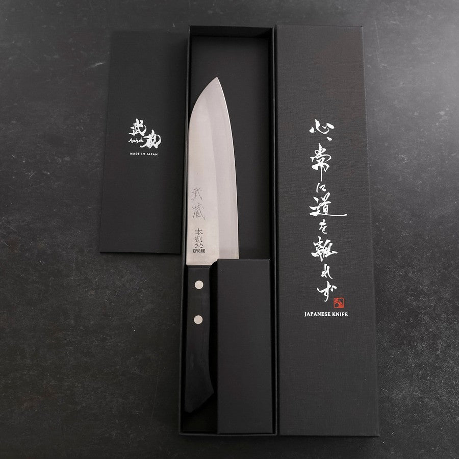 Santoku VG-1 Polished Western Black Handle 165mm
