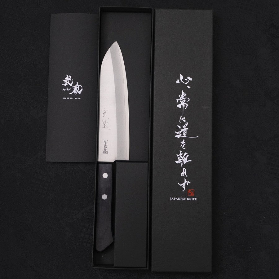 Santoku VG-1 Polished Western Black Handle 165mm