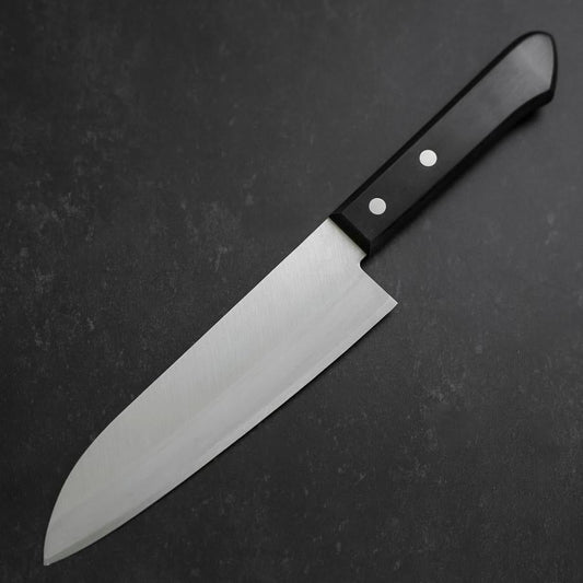 Santoku VG-1 Polished Western Black Handle 165mm (Tsuba-nashi)
