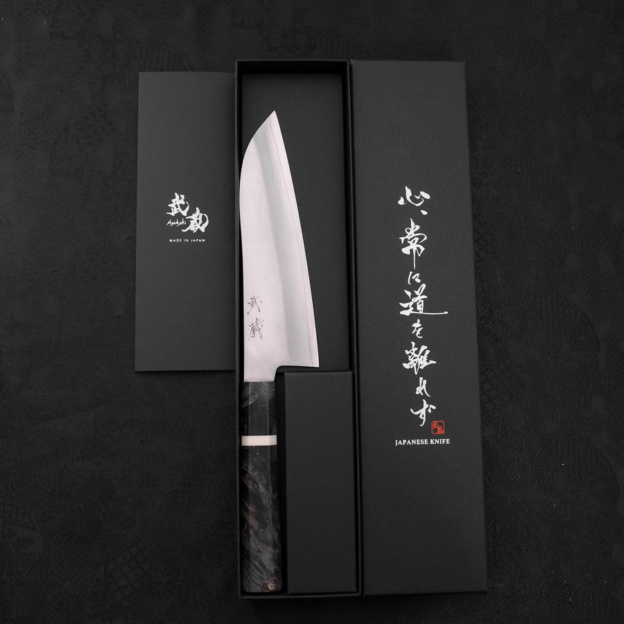 Santoku VG-10 Polished Marbled Maple Handle 150mm
