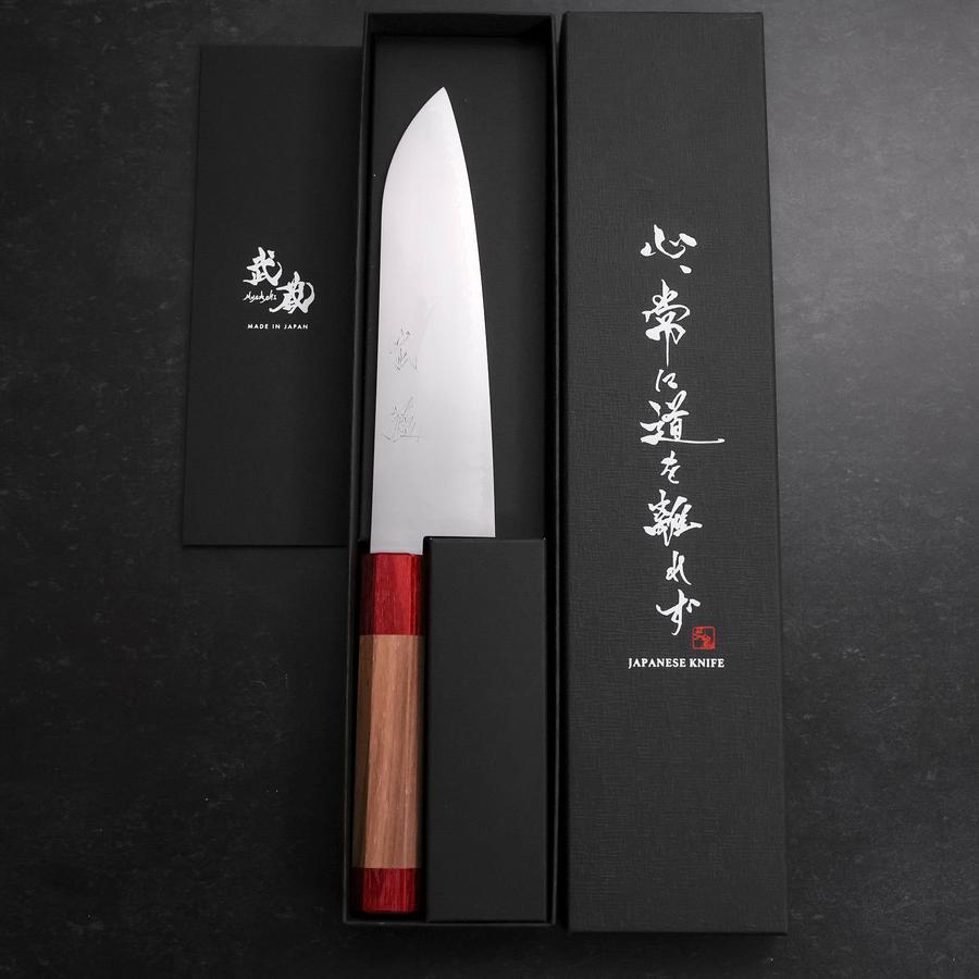 Santoku VG-10 Polished Red Walnut Handle 180mm