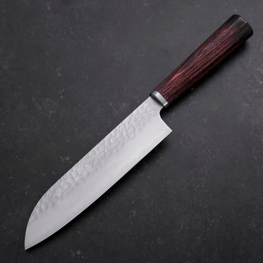 Santoku VG-10 Tsuchime Oval Mahogany Handle 165mm