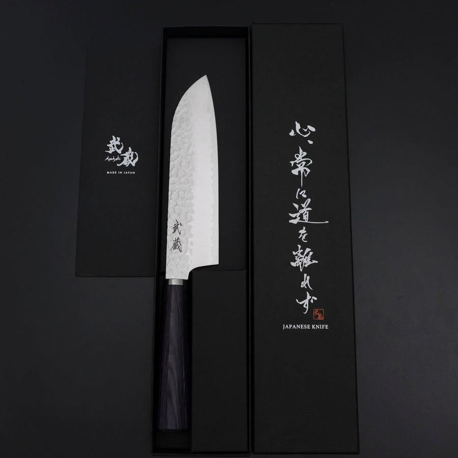 Santoku VG-10 Tsuchime Oval Purple Handle 165mm