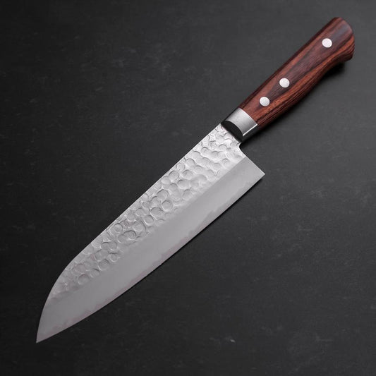 Santoku VG-10 Tsuchime Western Mahogany Handle 175mm