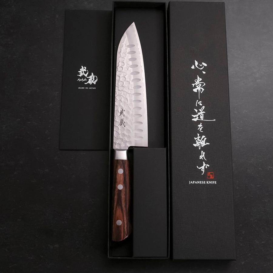 Santoku VG-10 Tsuchime Western Mahogany Handle 175mm