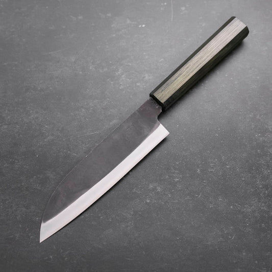 Santoku White Steel #2 Kurouchi Green Urushi Handle 165mm