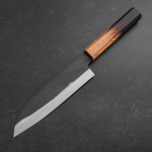 Santoku White Steel #2 Kurouchi Yaki Urushi Handle 165mm