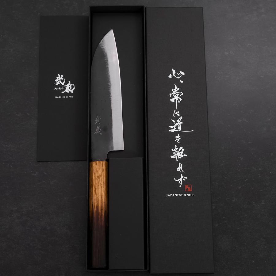 Santoku White Steel #2 Kurouchi Yaki Urushi Handle 165mm