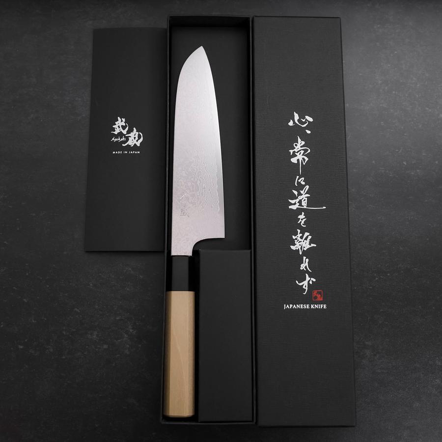 Santoku ZA-18 Damascus Buffalo Magnolia Handle 180mm