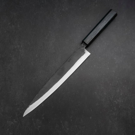 Sujihiki Blue Steel #2 Kurouchi Dark Blue Urushi Handle 240mm