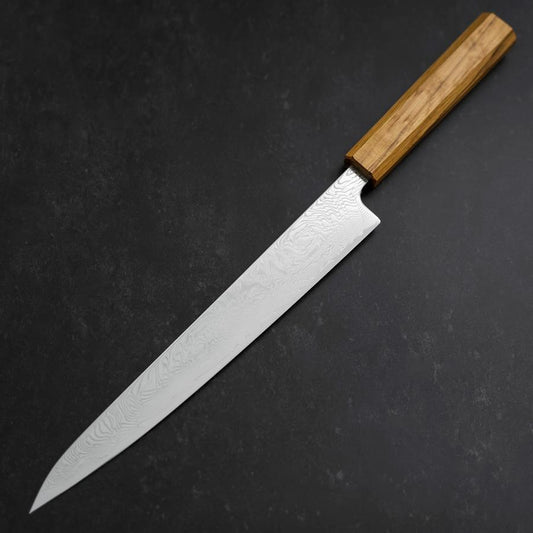 Sujihiki SLD Wave Damascus Oak Handle 240mm