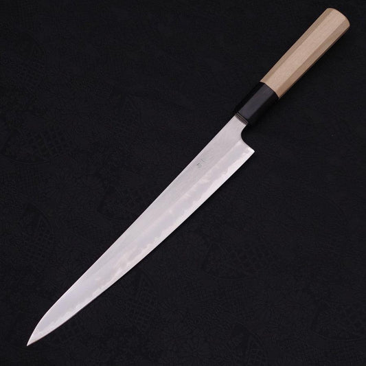 Sujihiki White Steel #1 Stainless Clad Buffalo Magnolia Handle 240mm