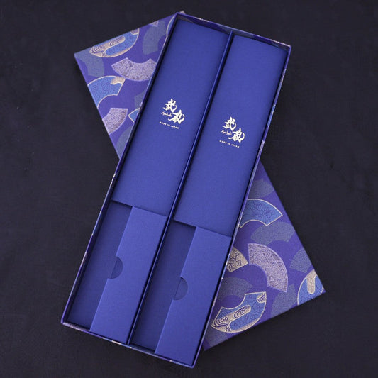 Traditional Blue Washi Gift Wrapping Knife Set Box