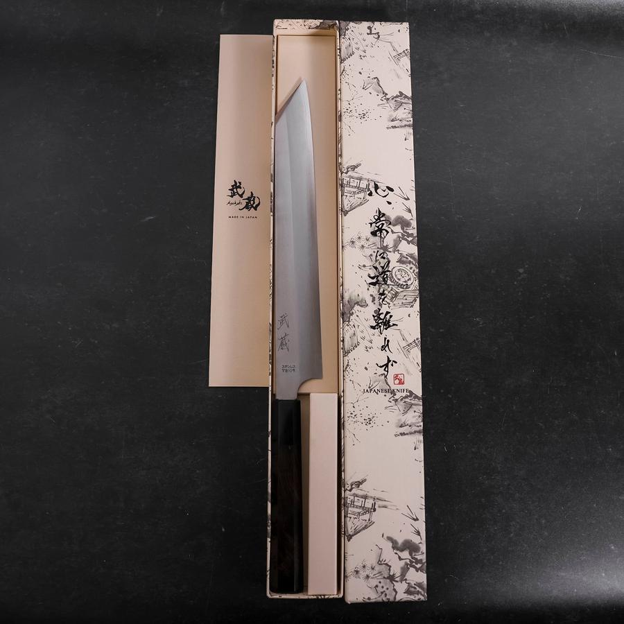 Yanagi Kiritsuke VG-10 Kasumi Buffalo Ebony Handle 250mm