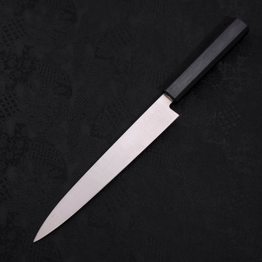 Yanagiba AUS-8 Polished Dark Blue Urushi Handle 210mm