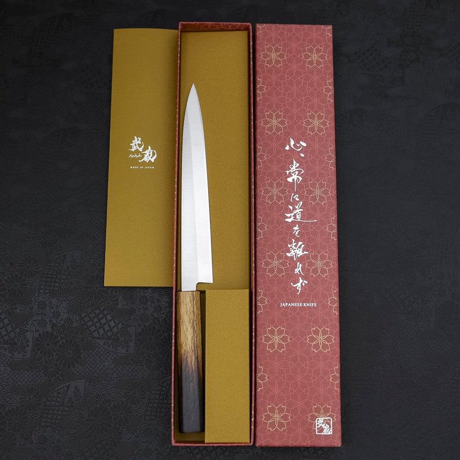 Yanagiba AUS-8 Polished Yaki Urushi Handle 210mm