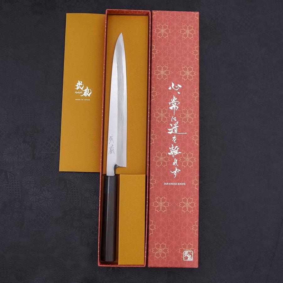 Yanagiba Blue Steel #2 Damascus Shitan Handle 240mm