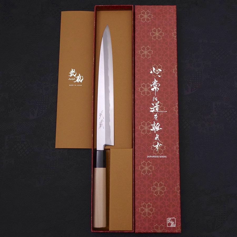 Yanagiba Blue Steel #2 Kasumi Buffalo Handle 240mm