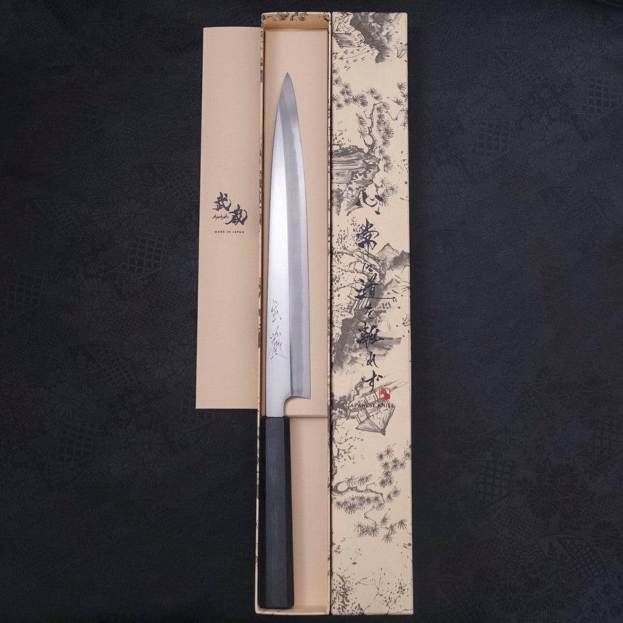 Yanagiba Blue Steel #2 Kasumi Dark-Blue Urushi Handle 270mm