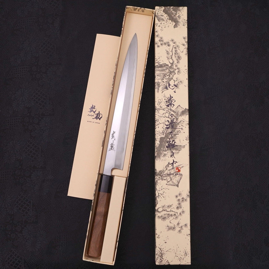 Yanagiba Blue Steel #2 Kasumi Walnut Handle 270mm