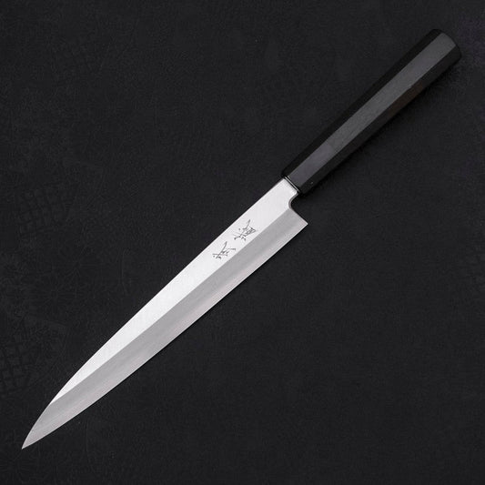Yanagiba Left -Hand Silver Steel #3 Kasumi Buffalo Ebony Handle 210mm