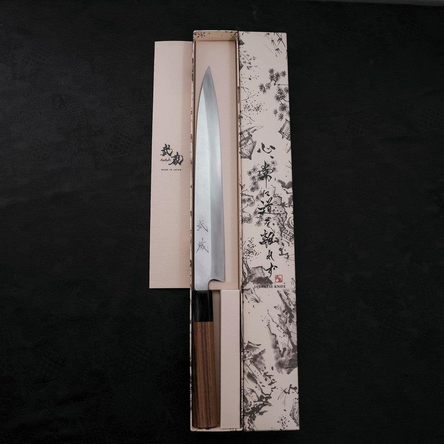 Yanagiba Silver Steel #3 Hon-Kasumi Buffalo Teak Handle 270mm