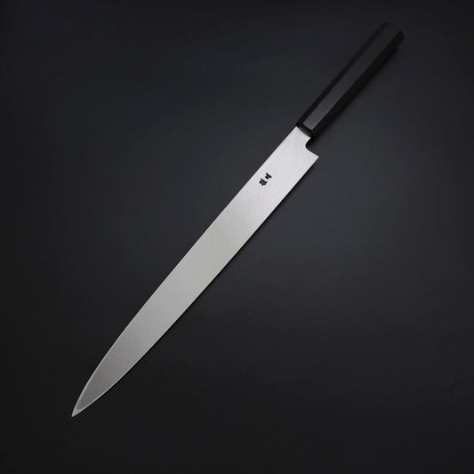Yanagiba Silver Steel #3 Kasumi Buffalo Ebony Handle 300mm