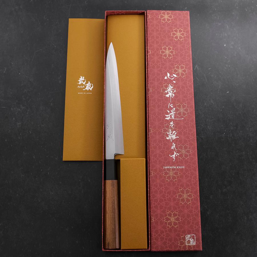 Yanagiba Silver Steel #3 Kasumi Buffalo Teak Handle 200mm