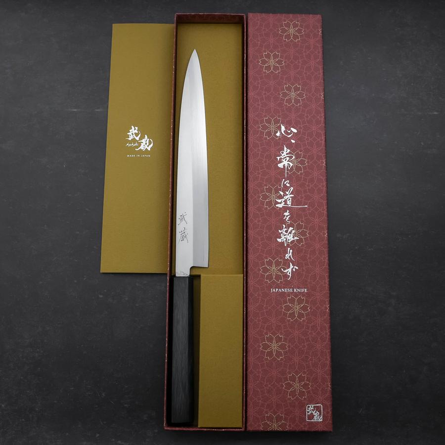 Yanagiba Silver Steel #3 Kasumi Dark Blue Urushi Handle 240mm