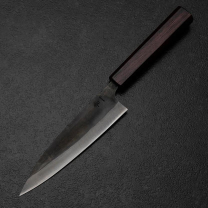 Ajikiri Blue Steel #1 Kurouchi Purple Urushi Handle 145mm (5.7”)-[Musashi]-[Japanese-Kitchen-Knives]