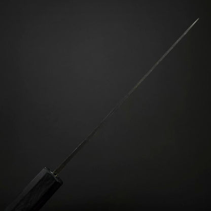 Ajikiri Blue Steel #2 Kurouchi Dark Blue Urushi Handle 145mm