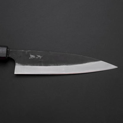 Ajikiri Blue Steel #2 Kurouchi Dark Blue Urushi Handle 145mm