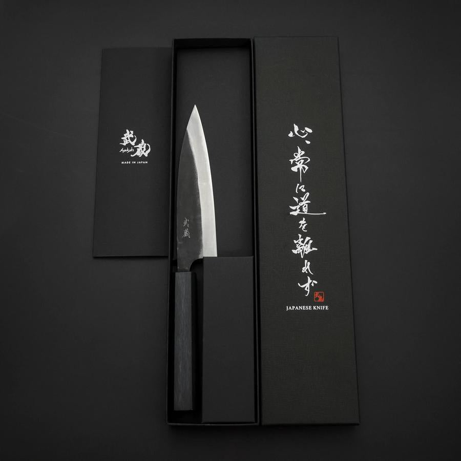 Ajikiri Blue Steel #2 Kurouchi Dark Blue Urushi Handle 145mm