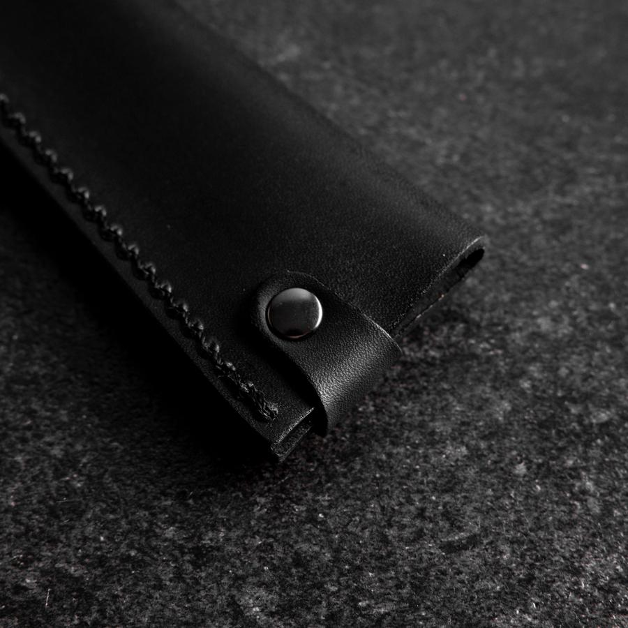 Black Leather Sheath for Petty Knife 150mm (5.9”)-[Musashi]-[Japanese-Kitchen-Knives]