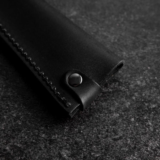 Black Leather Sheath for Petty Knife 150mm (5.9”)-[Musashi]-[Japanese-Kitchen-Knives]