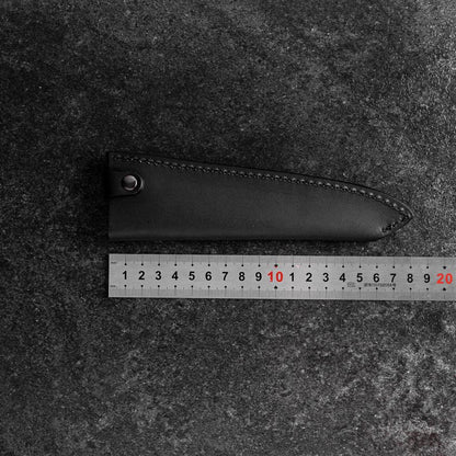Black Leather Sheath for Petty Knife 150mm (5.9”)-[Musashi]-[Japanese-Kitchen-Knives]