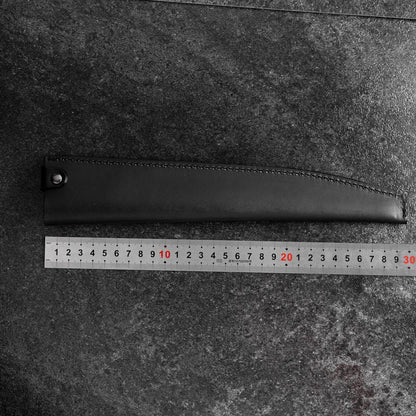 Black Leather Sheath for Sujihiki Knife 210~270mm (10.6”)-[Musashi]-[Japanese-Kitchen-Knives]