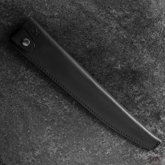 Black Leather Sheath for Sujihiki Knife 210~270mm (10.6”)-[Musashi]-[Japanese-Kitchen-Knives]