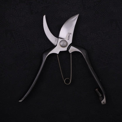 Black Musashi Pruning Shears / Garden Scissors Left-hand Forged Handmade 200mm