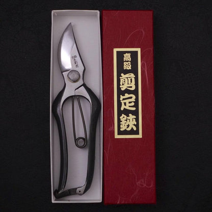 Black Musashi Pruning Shears / Garden Scissors Left-hand Forged Handmade 200mm