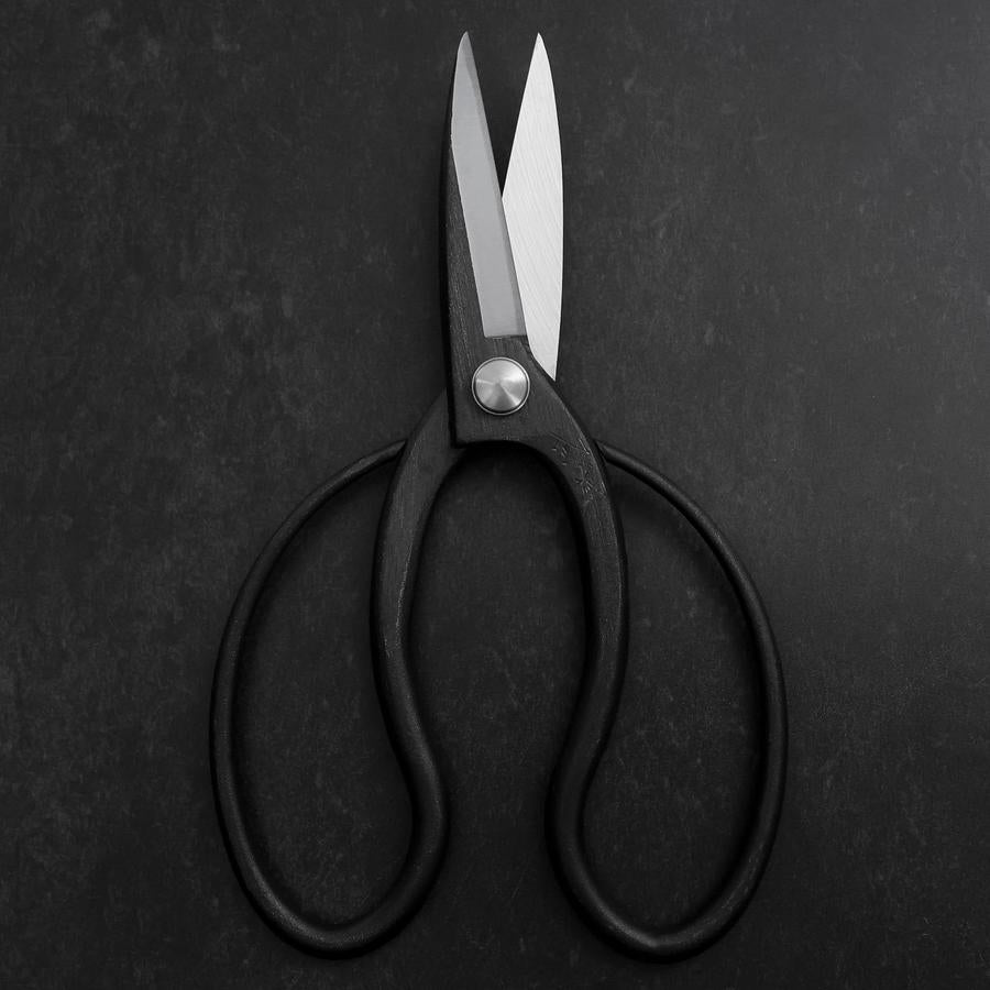 Black Musashi Ueki Pruning Shears / Garden Scissors Round Blue Steel #2 Forged Handmade 200mm