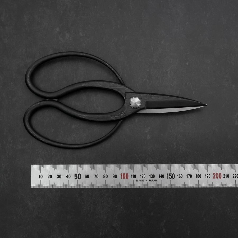 Black Musashi Ueki Pruning Shears / Garden Scissors Round Blue Steel #2 Forged Handmade 200mm