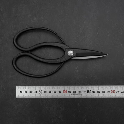 Black Musashi Ueki Pruning Shears / Garden Scissors Round Blue Steel #2 Forged Handmade 200mm